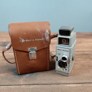 Bell & Howell 319 8mm Movie Camera Grey Good Vintage Sun Dial with Case